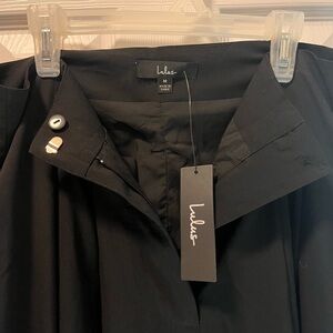 Lulu's Elegant Black Zip-Up wide Leg Trousers